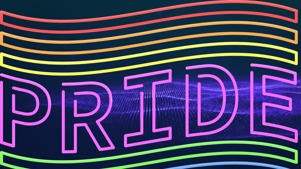 자존심과 무지개  ⁇ 발의 애니메이션은 검은 바탕에 보라색 반 ⁇ 이는 위에