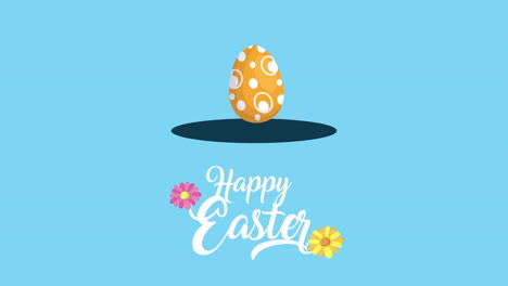 happy easter animated card with egg painted