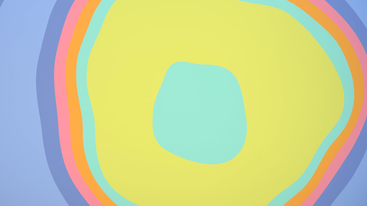 원활한 루프 동작 물결 모양 요소가 있는 파스텔 색상 배경