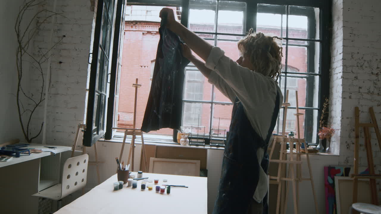 Artist in an art studio