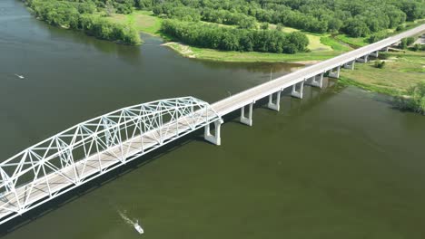 wabasha-nelson bridge across mississippi river connecting minnesota and wisconsin in the usa