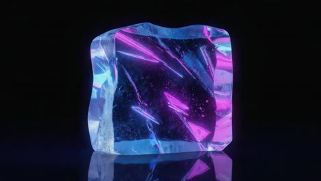 abstract luminous ice crystal with internal light