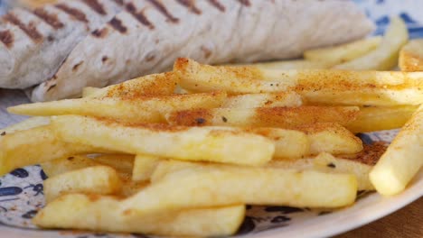 spiced fries and wrap