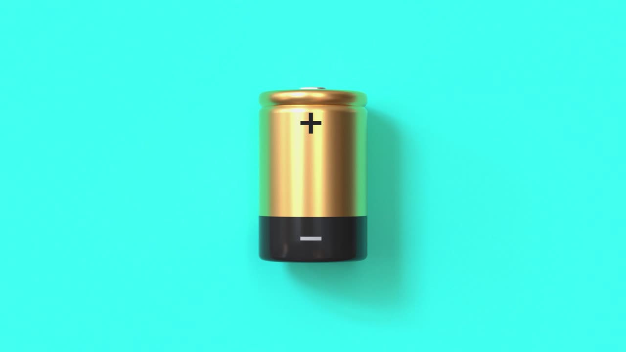 batteria d'oro nera astratto rendering 3d movimento sfondo verde
