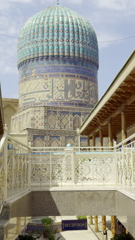 architectural detail of a mausoleum in tajikistan