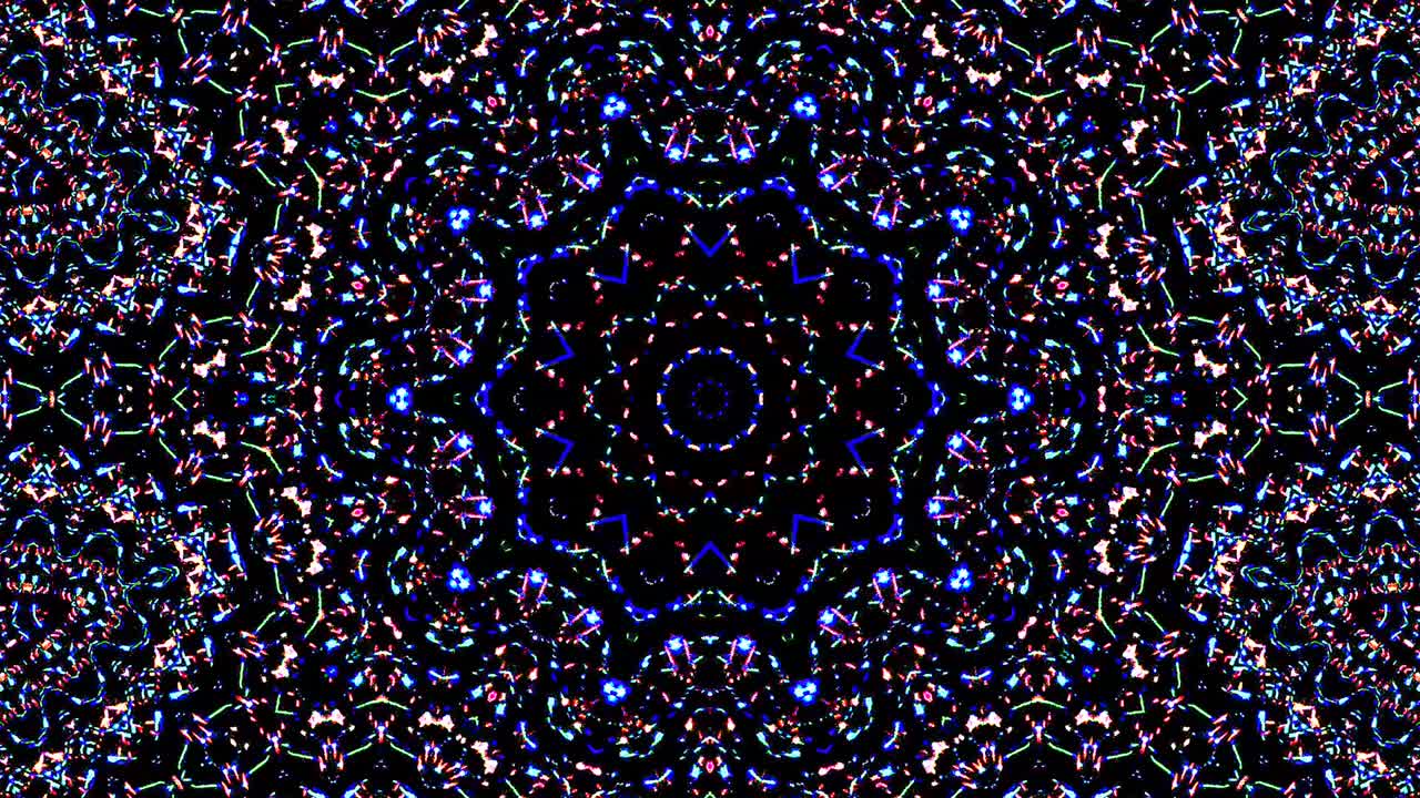hermoso caleidoscopio abstracto que brilla, una luz radiante que regula los movimientos sutiles
