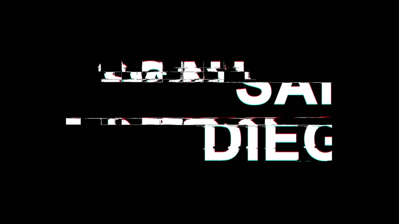 San Diego Text on Black Background