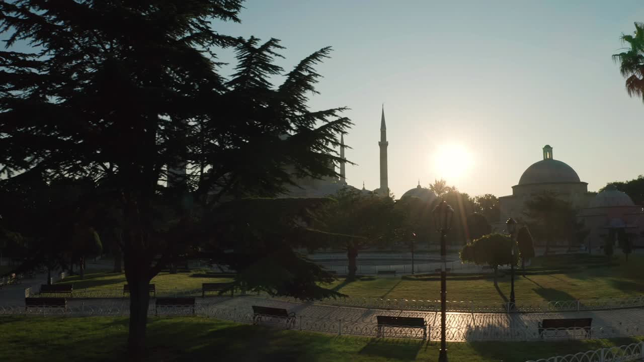 аэропортная картина святой софии в стамбуле. 4k кадры в турции