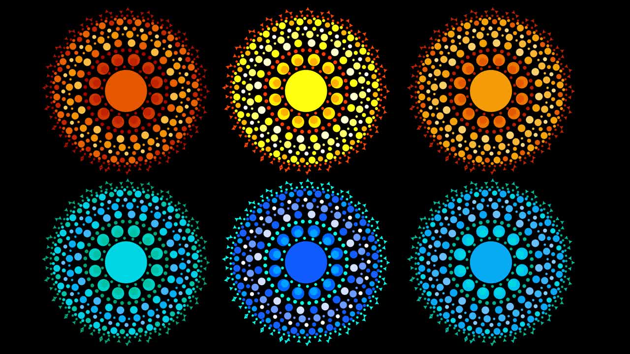 arte punto desvanecerse y parpadear y triángulo afuera y cambiar a multi espina seis tono
