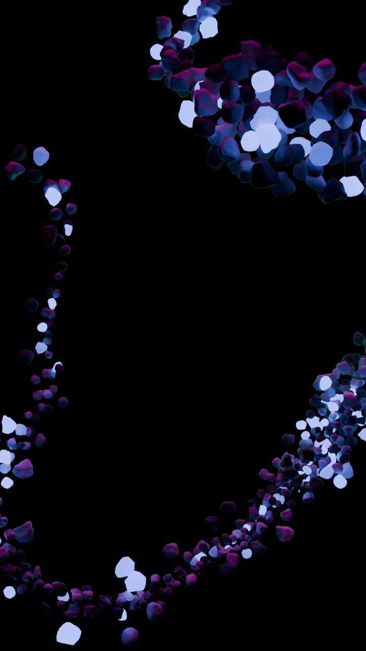 Abstract Blue and Purple Shapes on Black Background