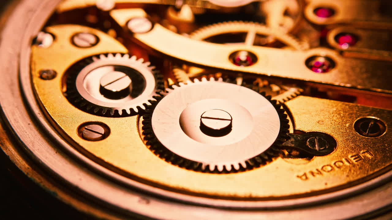 Mechanism and gears of an old pocket watch