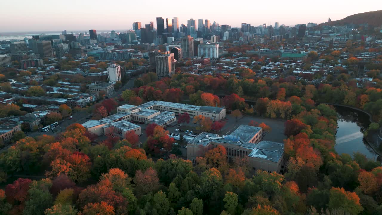 Aerial View of Montreal in Autumn