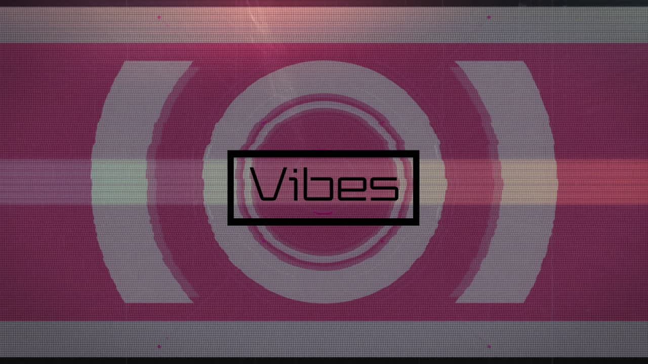 animación de vibraciones texto y escaneo de alcance en fondo rosa