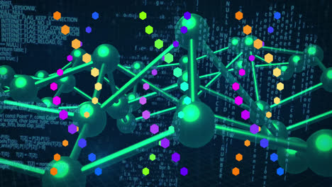 animation of data processing over dna strands and shapes