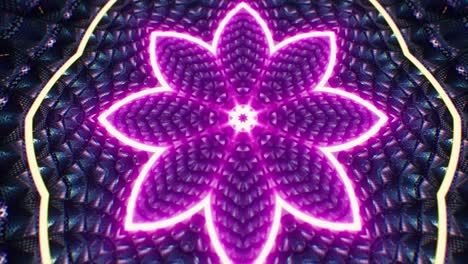 patrón de caleidoscopio geométrico colorido efecto de pulso de luz de neón