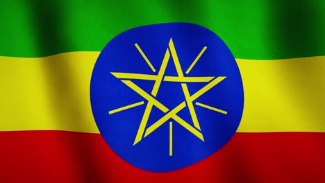 Ethiopia flag waving closeup shows democracy and government - seamless animation video