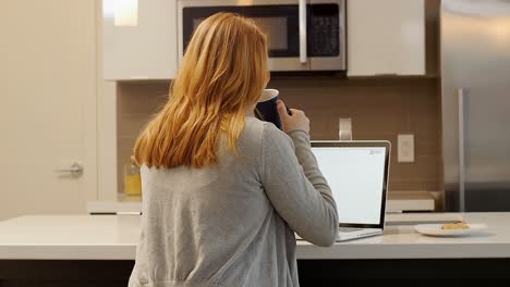 woman using laptop