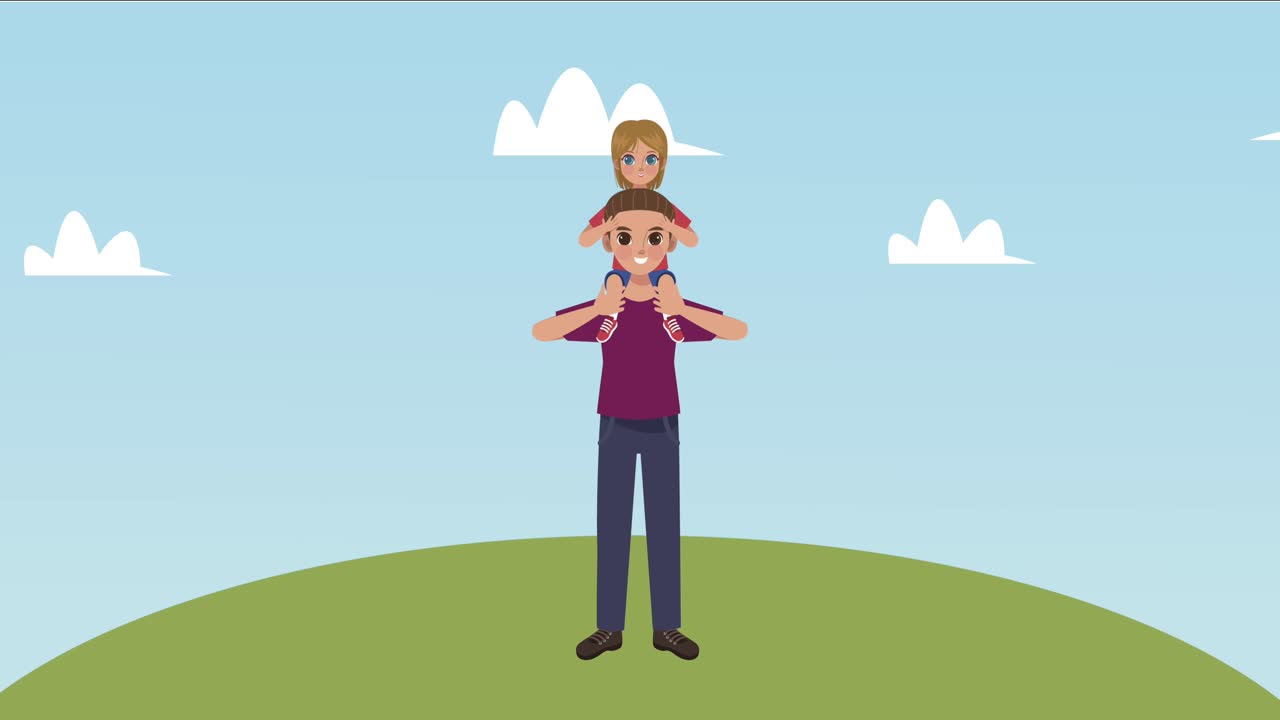 아빠가 에서 딸을 들어 올리고