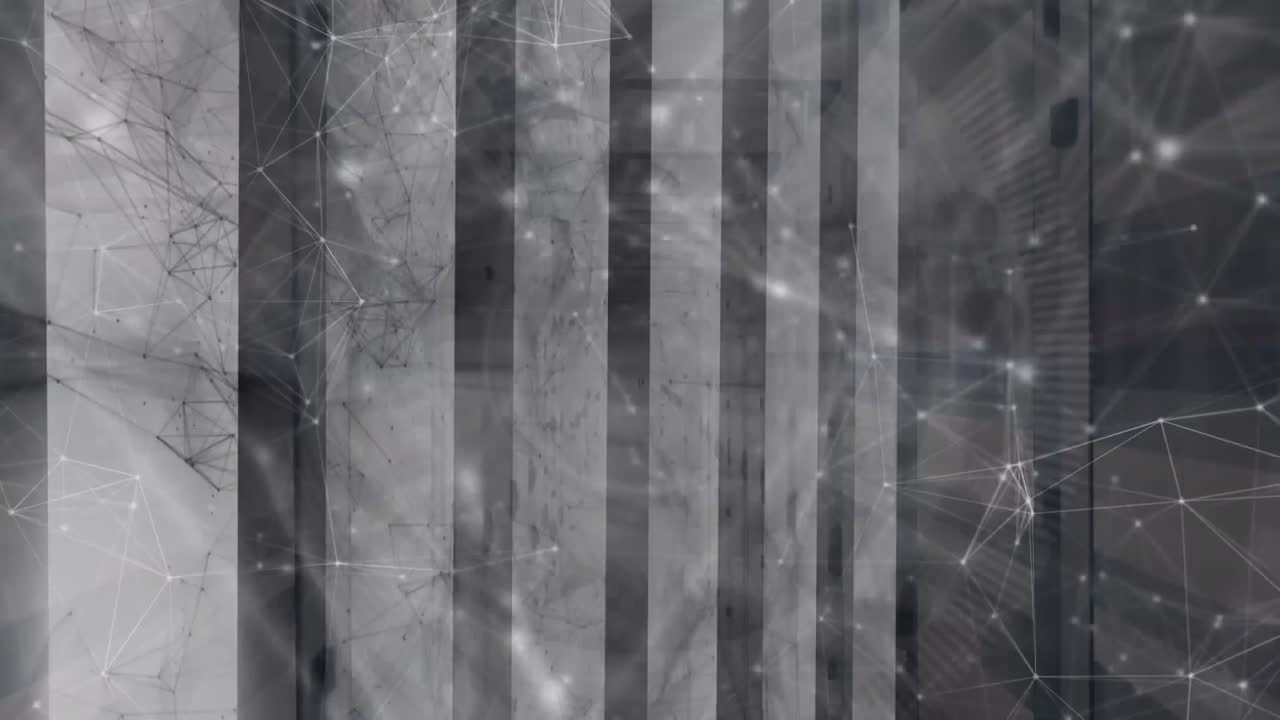 animación de formas que se mueven sobre la sala del servidor