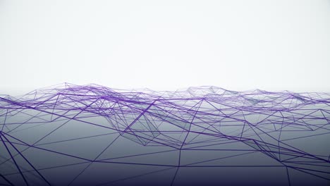 plexo movimiento dinámico de la superficie digital. bucle interconectado. partículas moviéndose lentamente, fondo blanco