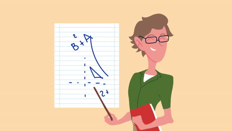 el maestro presenta un gráfico de matemáticas