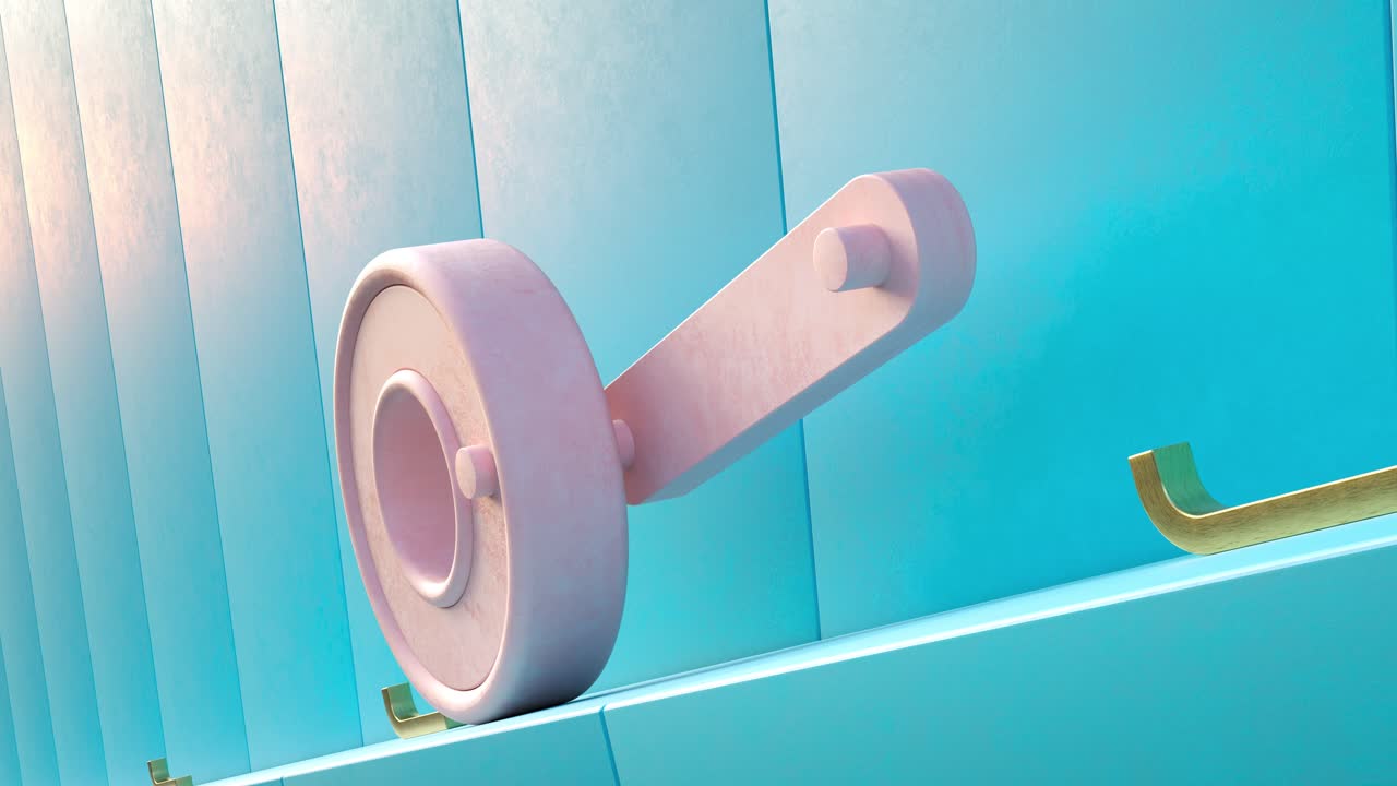 A loopable 3d render animation of plastic bearing rotating and climbing