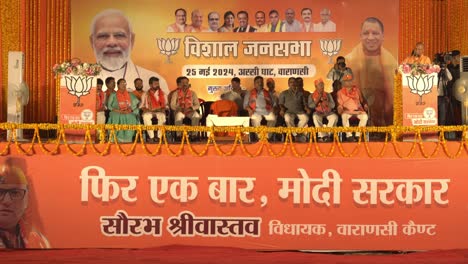 bjp political leaders chief minister yogi adityanath speech during lok sabha election campaign rally