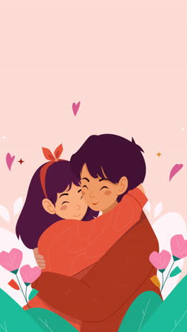 hugging couple illustration