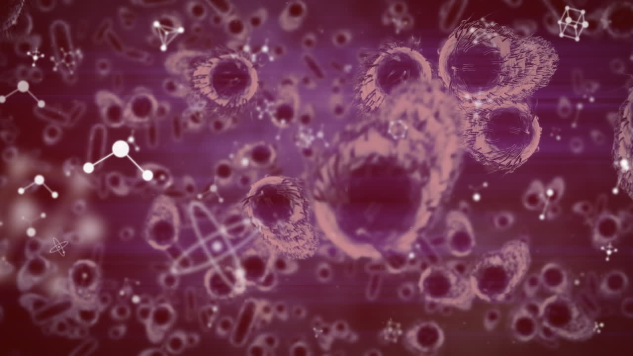 ⁇ 은 배경 위에서 움직이는 세포의 애니메이션