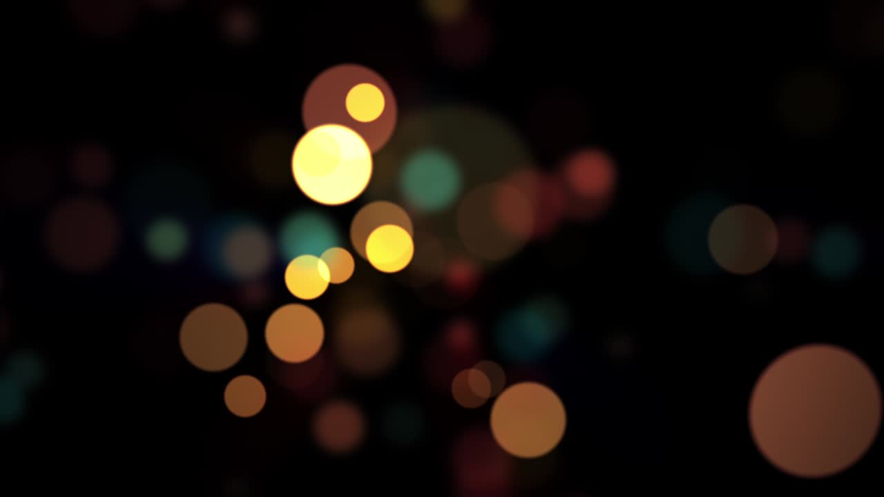 Seamless loop multicolored moving bokeh light particle background. 4K 3D rendering animation defocused night lights for ads, business promotion, happy new year, merry Christmas greeting background.