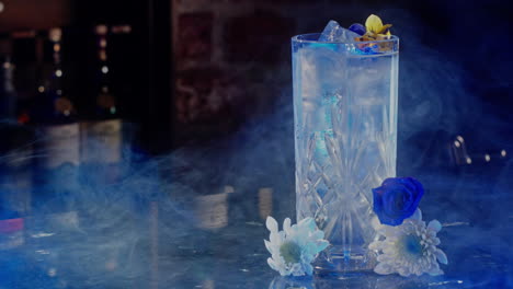 elegant cocktail with flowers