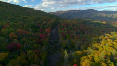 vista aérea del valle de la montaña en un hermoso día de sol brillante