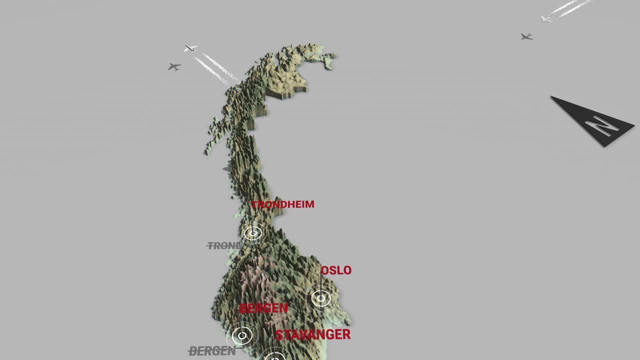 3d 지형 지도 노르웨이