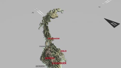 mapa del terreno en 3d de noruega