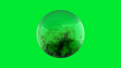 el humo negro llena una esfera de vidrio