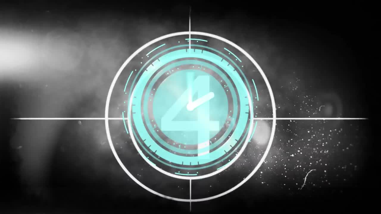 animación de la cuenta atrás de 10 a 1 sobre un fondo negro