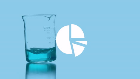 Animation-of-white-diagram-over-beaker-with-fluid