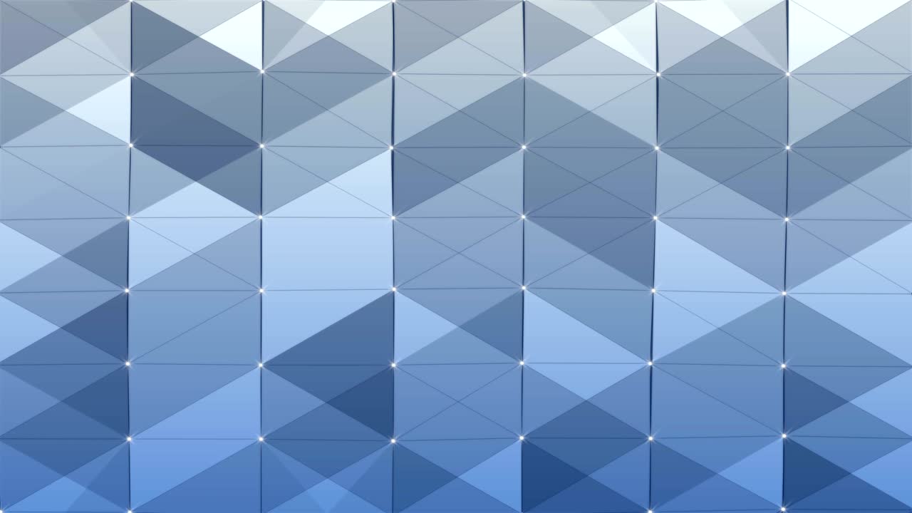 Plexus of abstract lines, triangles and dots. Blue background. Loop ...