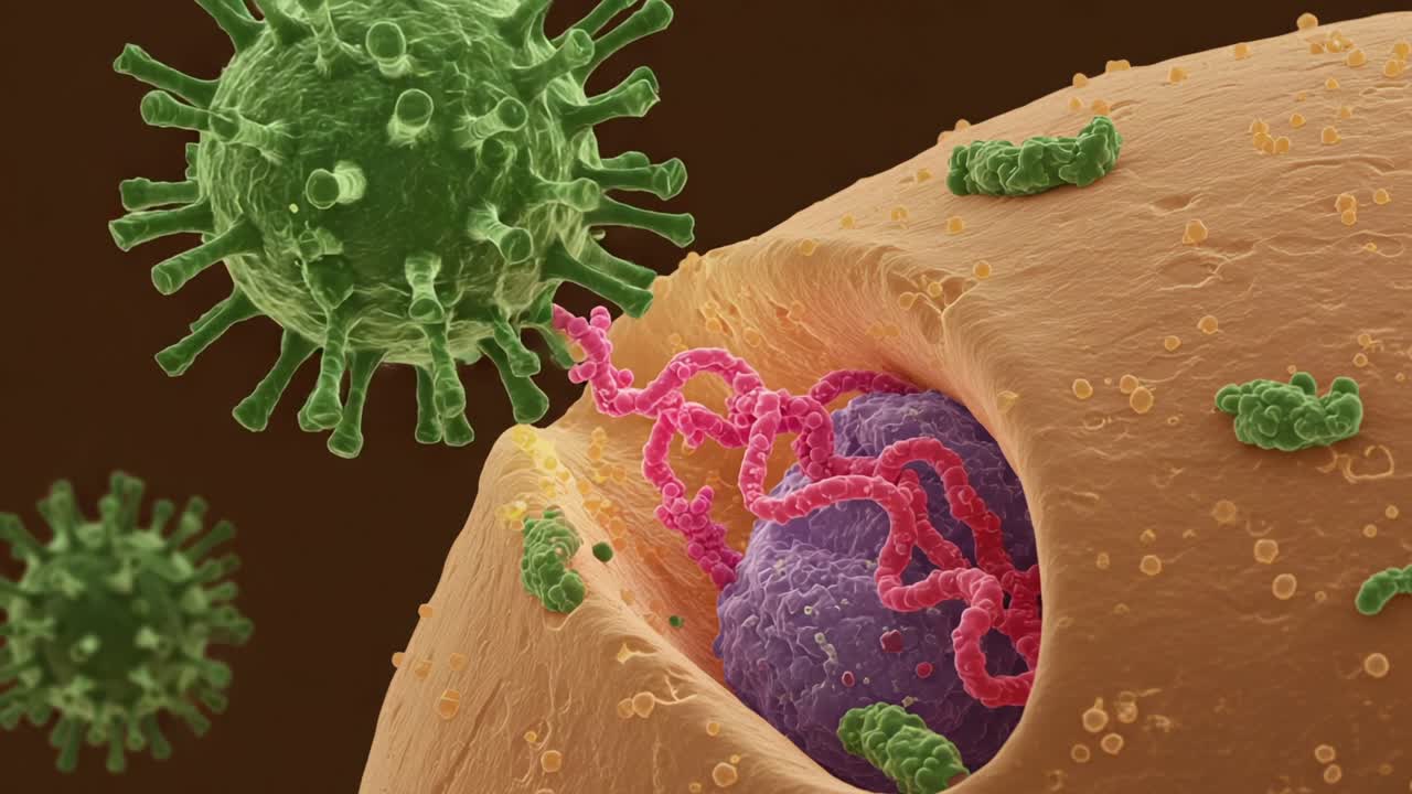 Intricate Interaction Between Virus and Host Cell: Observing the Penetration and Genetic Material Release within a Microscopic Environment