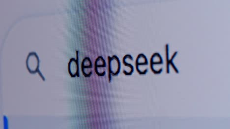 deepseek search bar on a computer screen