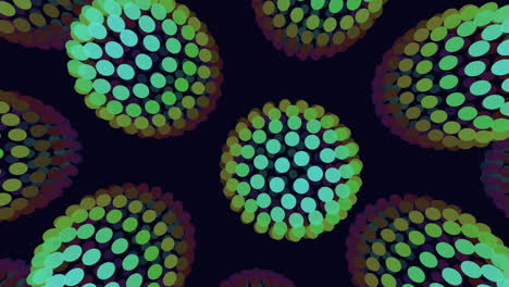 patrón de esfera de neón con puntos en el espacio oscuro
