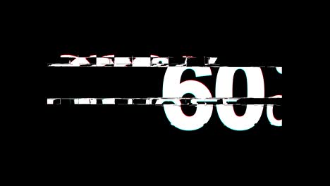 60% de descuento en el efecto de glitch, texto, distorsión de televisión digital, animación en bucle 4k.
