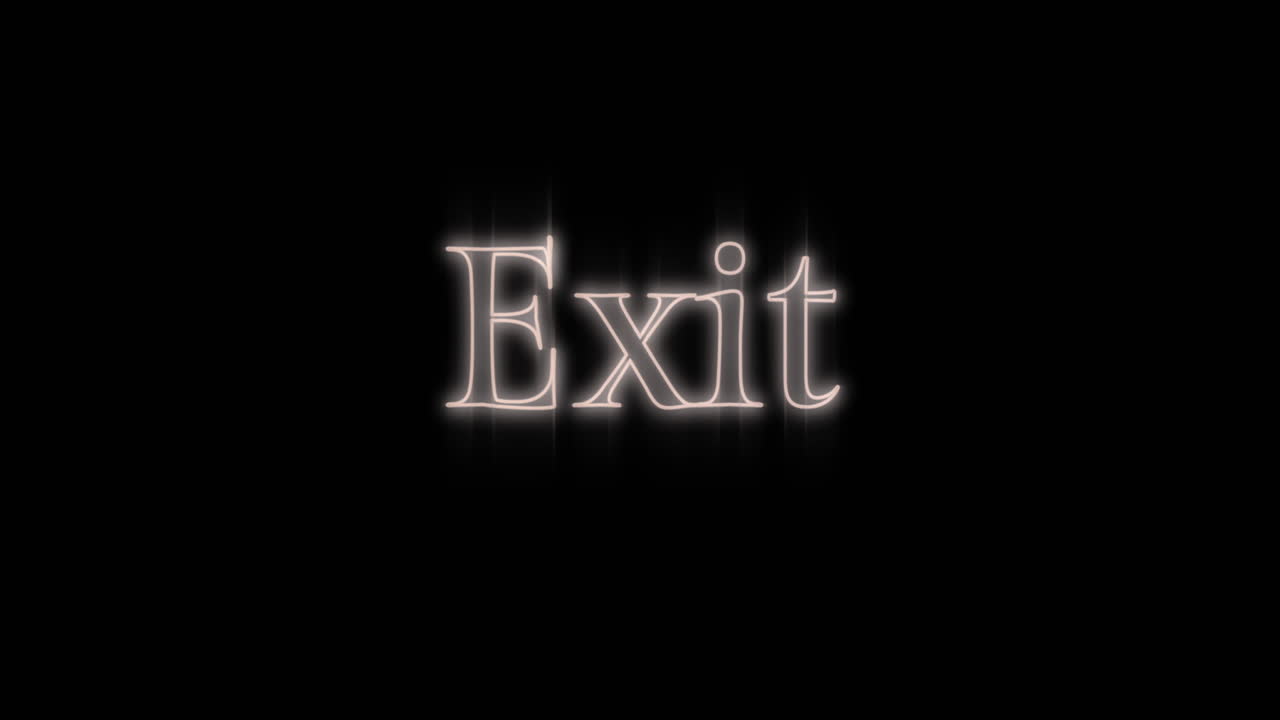 Emerging white Exit neon billboard 4k