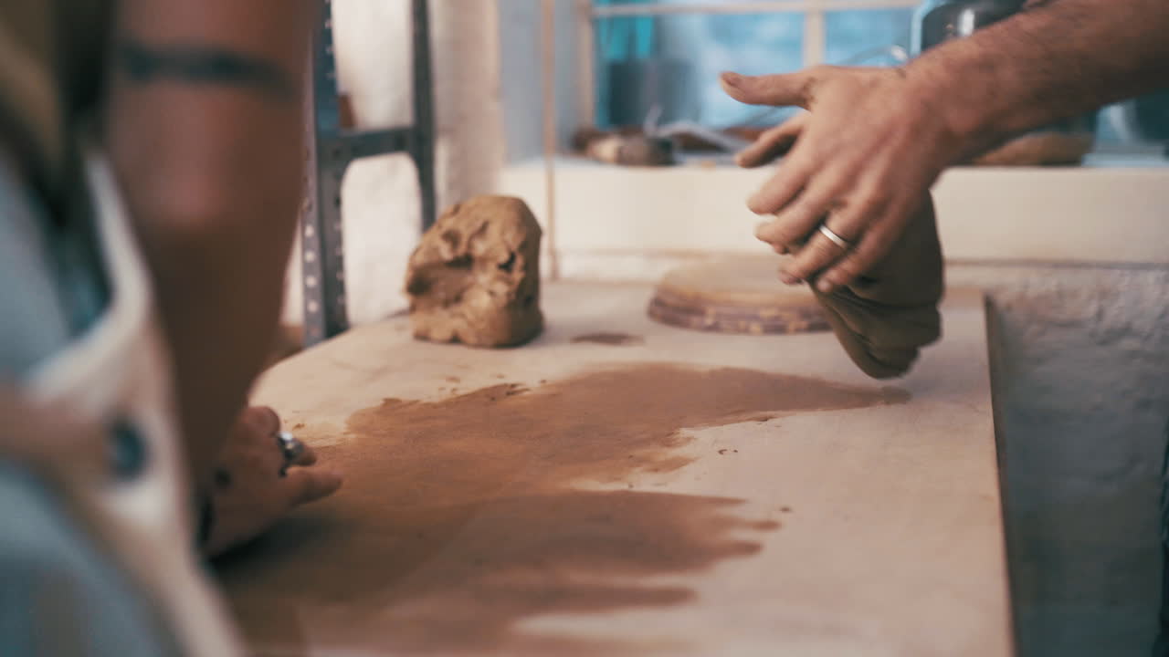 Step one of working with clay: Get wedging