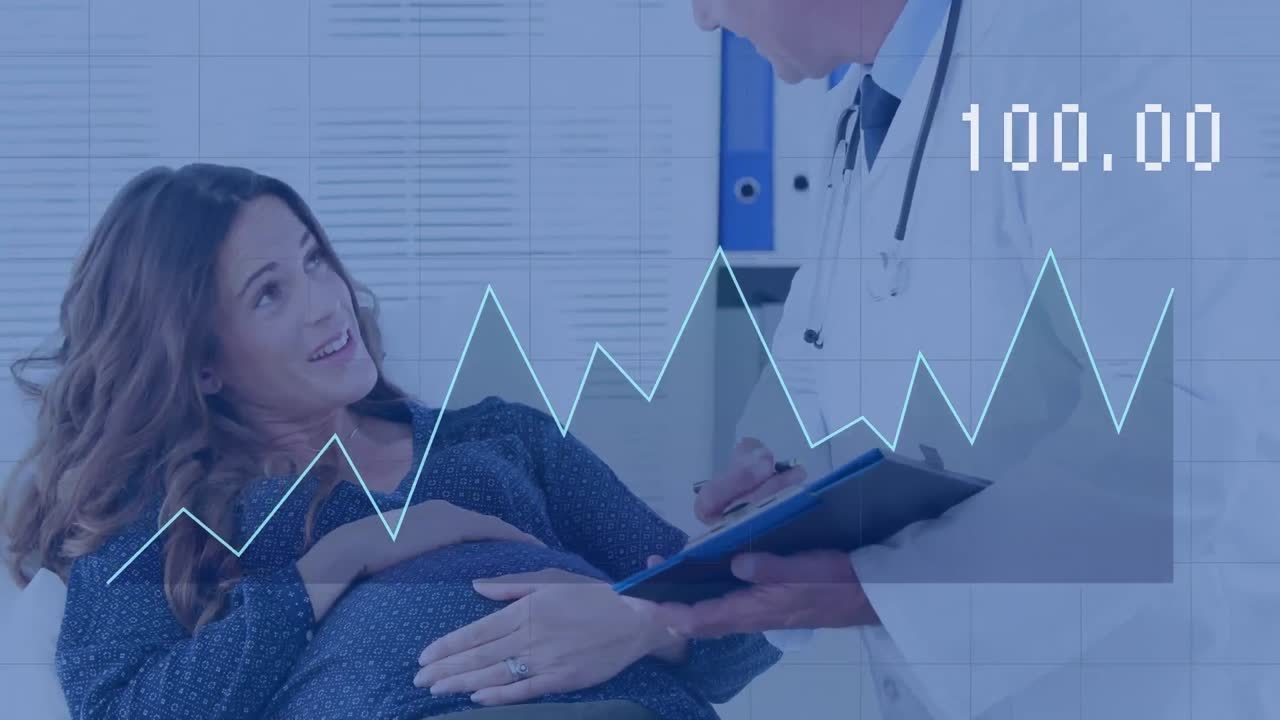 animación del procesamiento de datos sobre diversos médicos