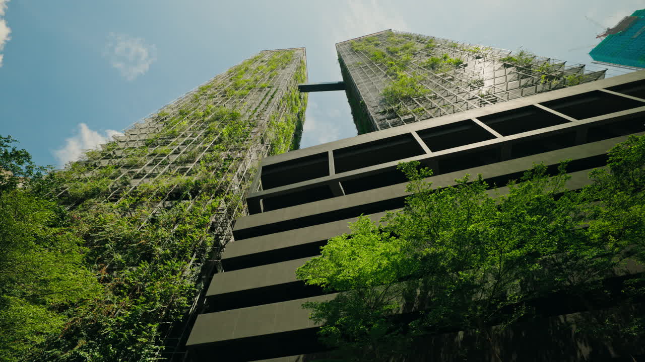 Modern Green Skyscrapers with Vertical Gardens