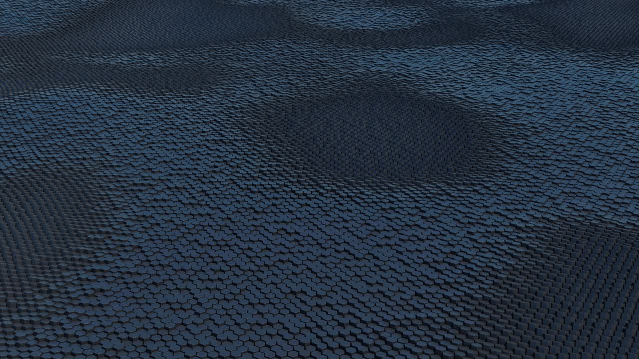 l'animation abstraite des hexagones.