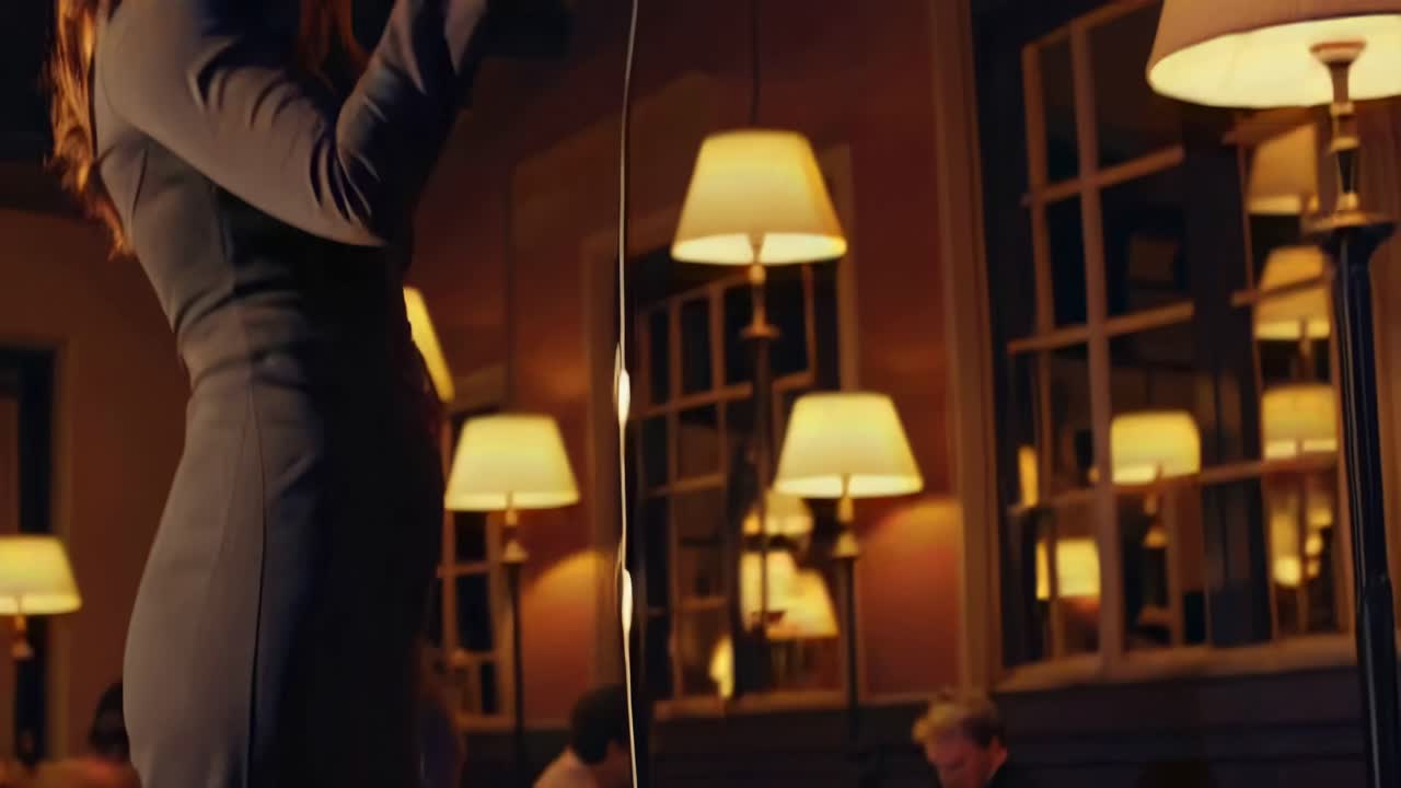 Woman Singing in a Restaurant