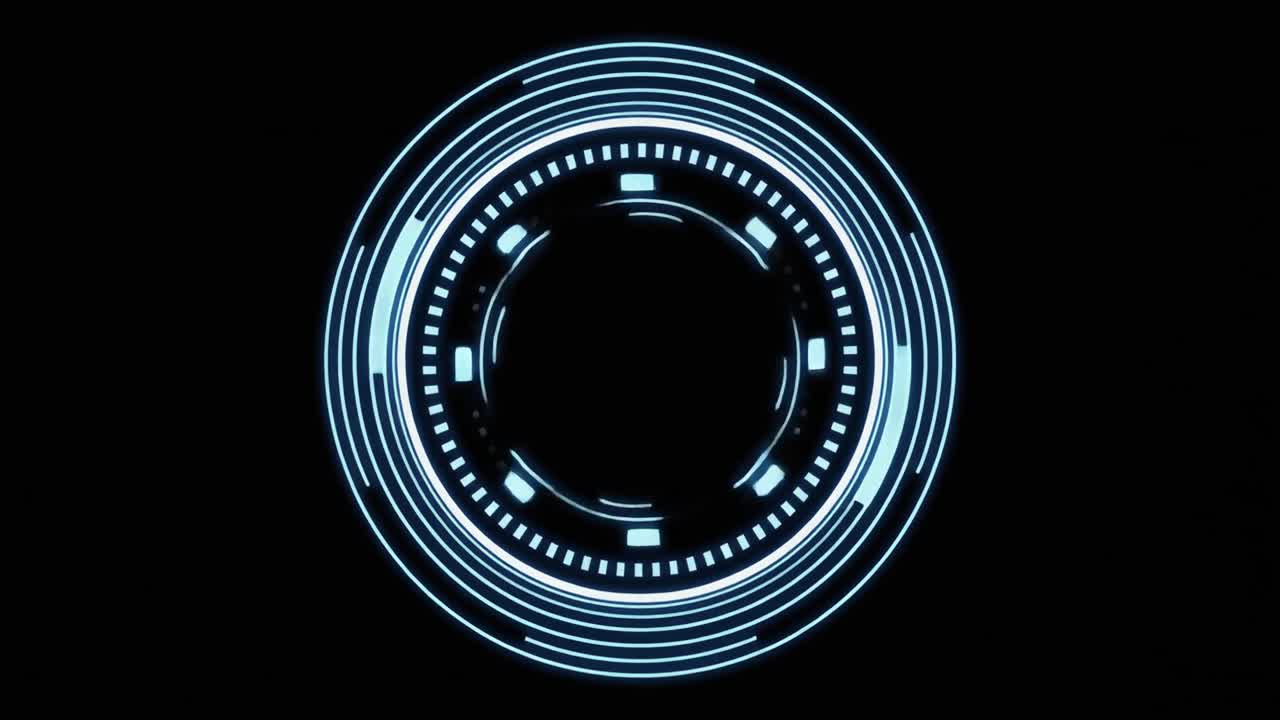 Futuristic HUD Circle Interface Animation on Black Background