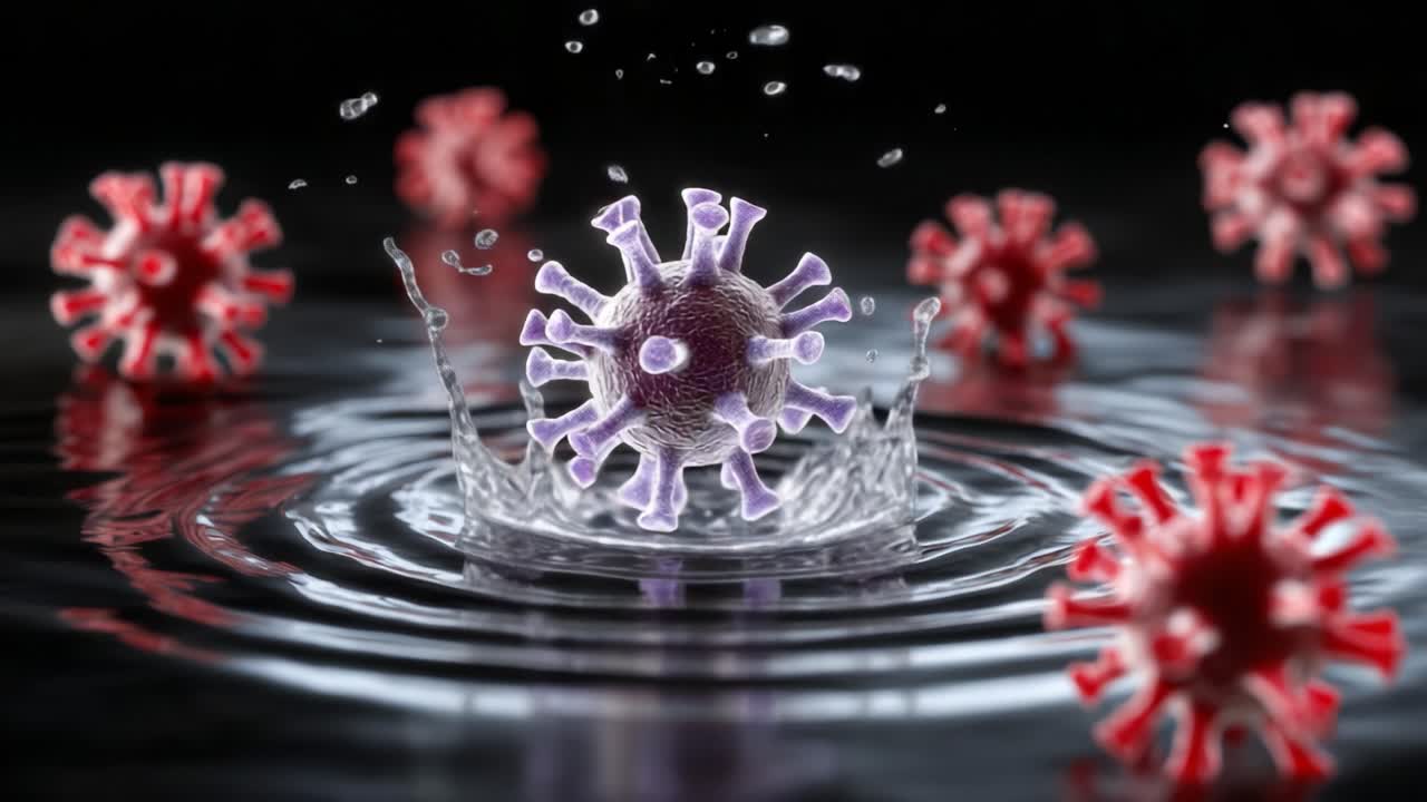 Dynamic Visualization of Virus Particles in Water: Capturing the Splash and Ripples of Infection Dynamics and Its Impact on Spreading Pathogens in a Microbial Environment